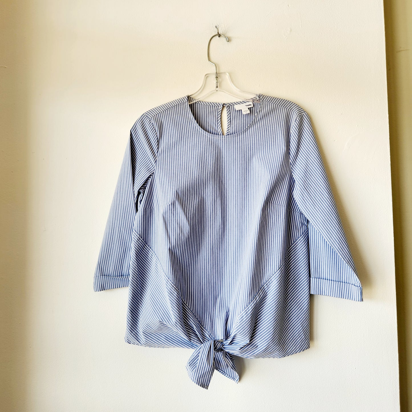 J Jill Pinstriped Top with Front Tie - XS