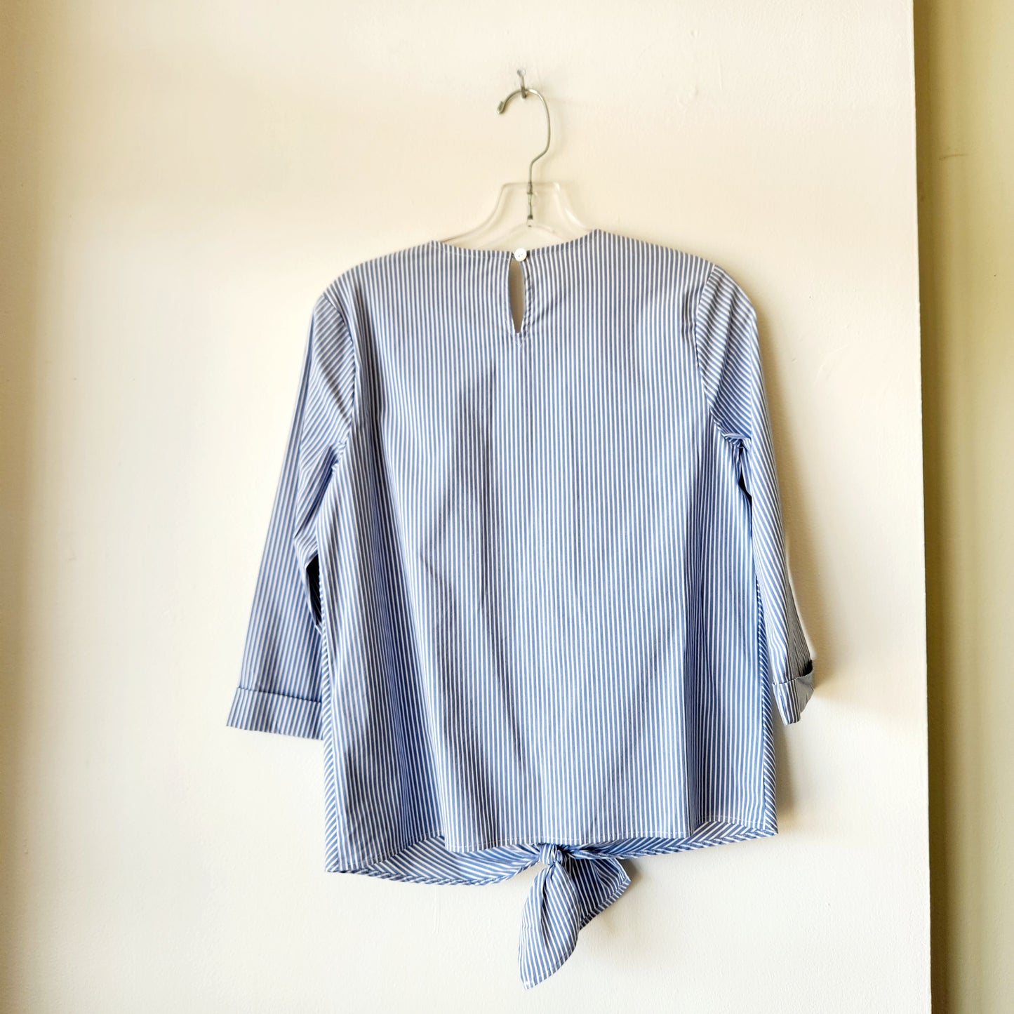 J Jill Pinstriped Top with Front Tie - XS