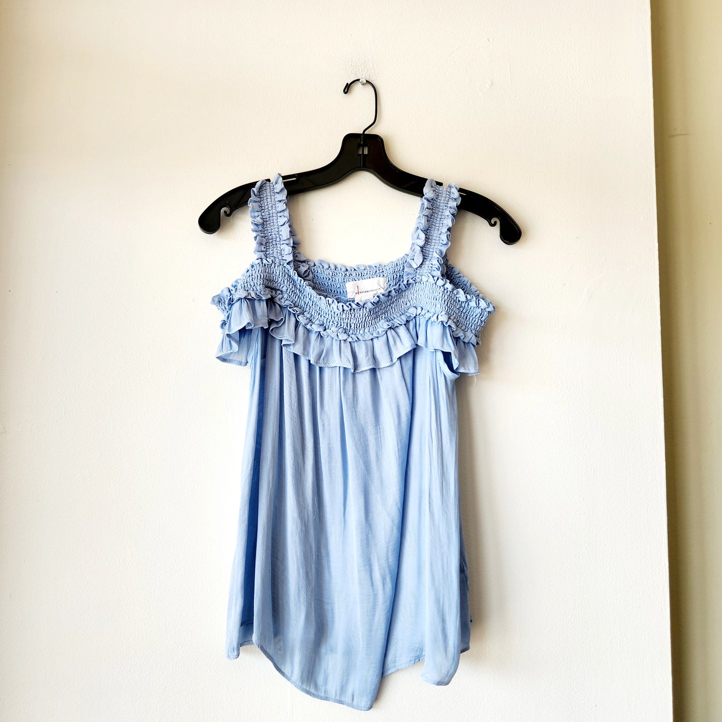 by Anthropologie Flowy Pastel Blue Tank - XS