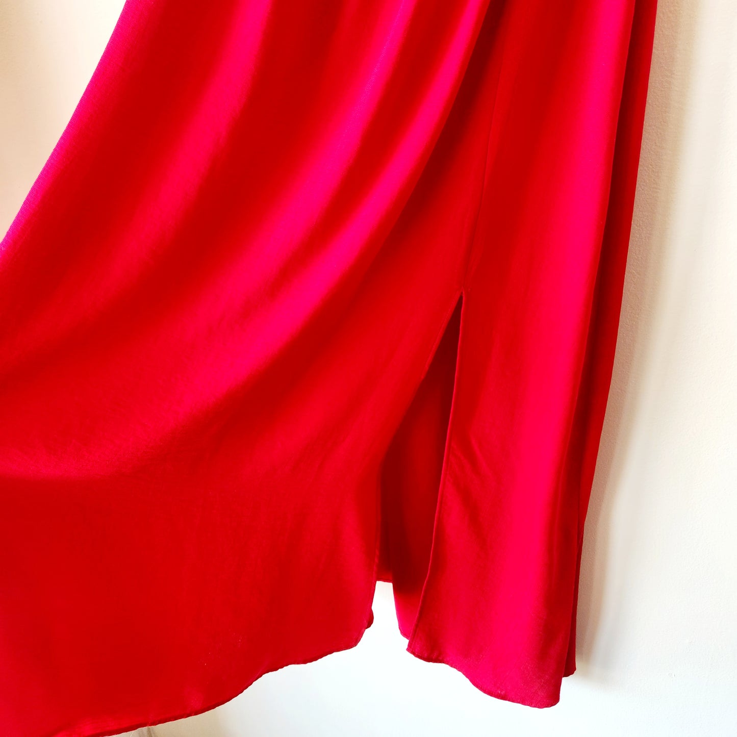 Zara Tomato Red Dress with Smocked Details - S
