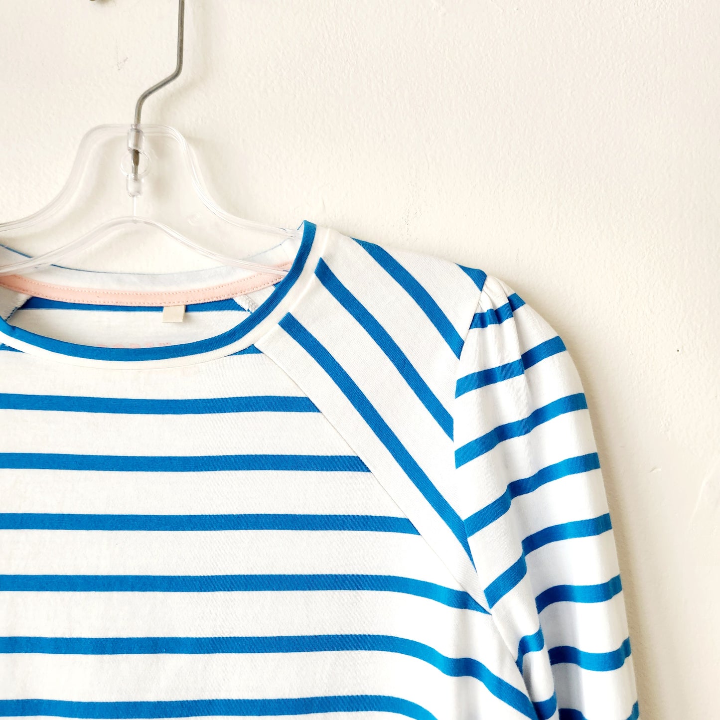 Boden Jersey Striped Top with Puff Sleeve - size 8