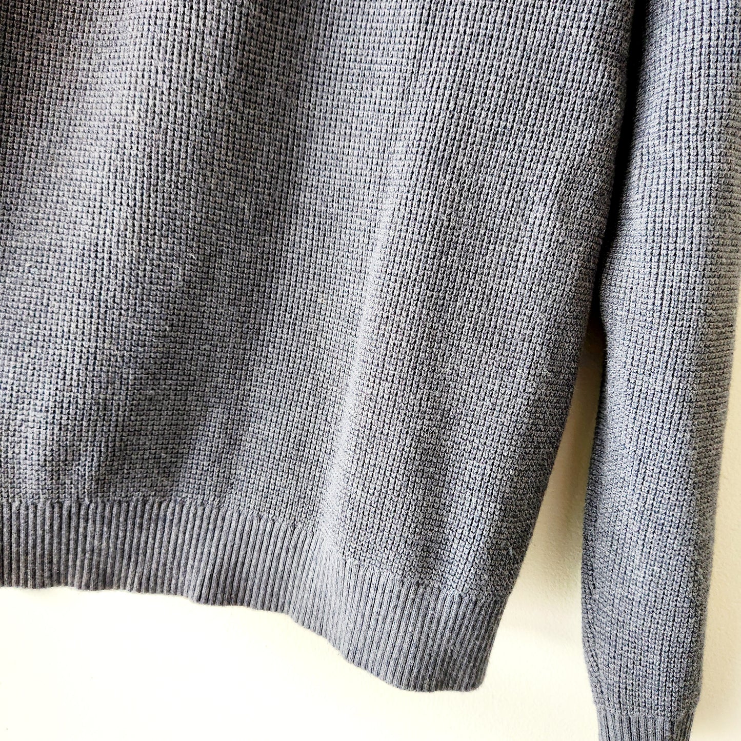 Ministry of Supply Waffle Pullover Sweater with Rolled Collar - M