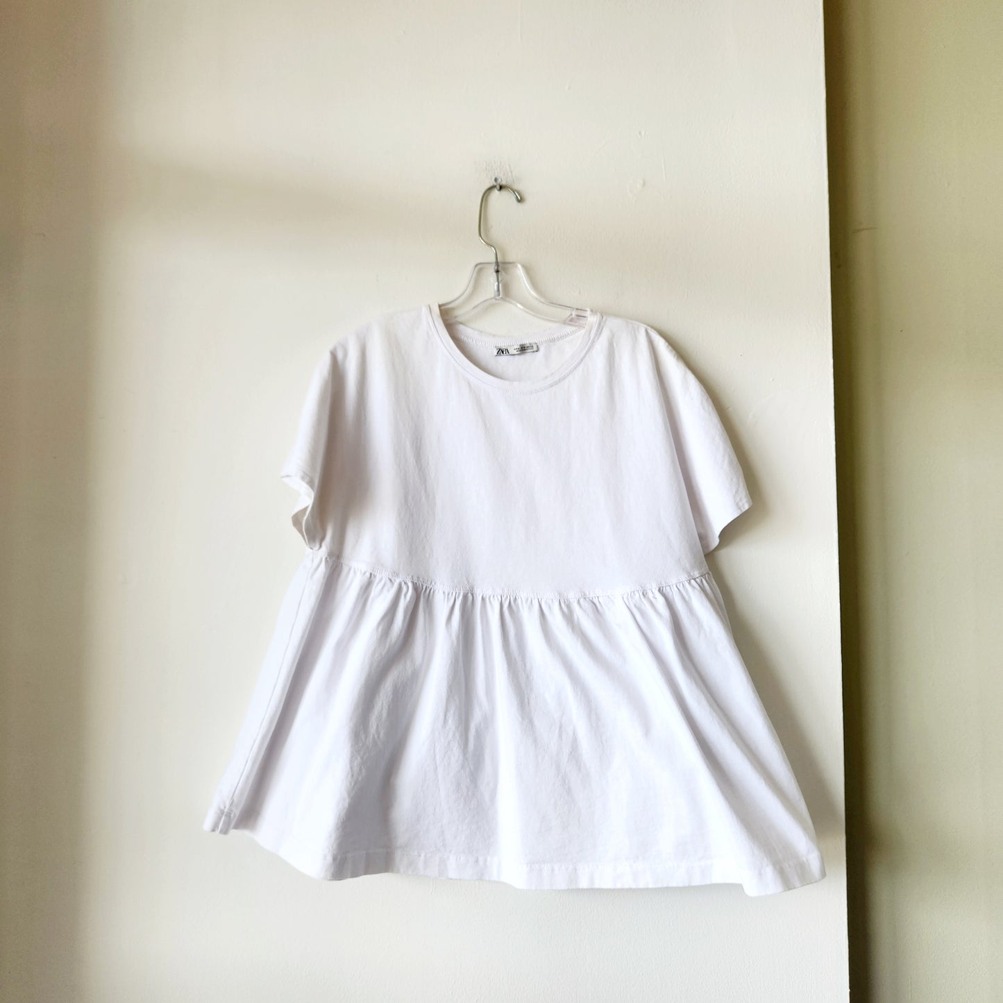 Zara 100% Cotton Peplum Tee - M