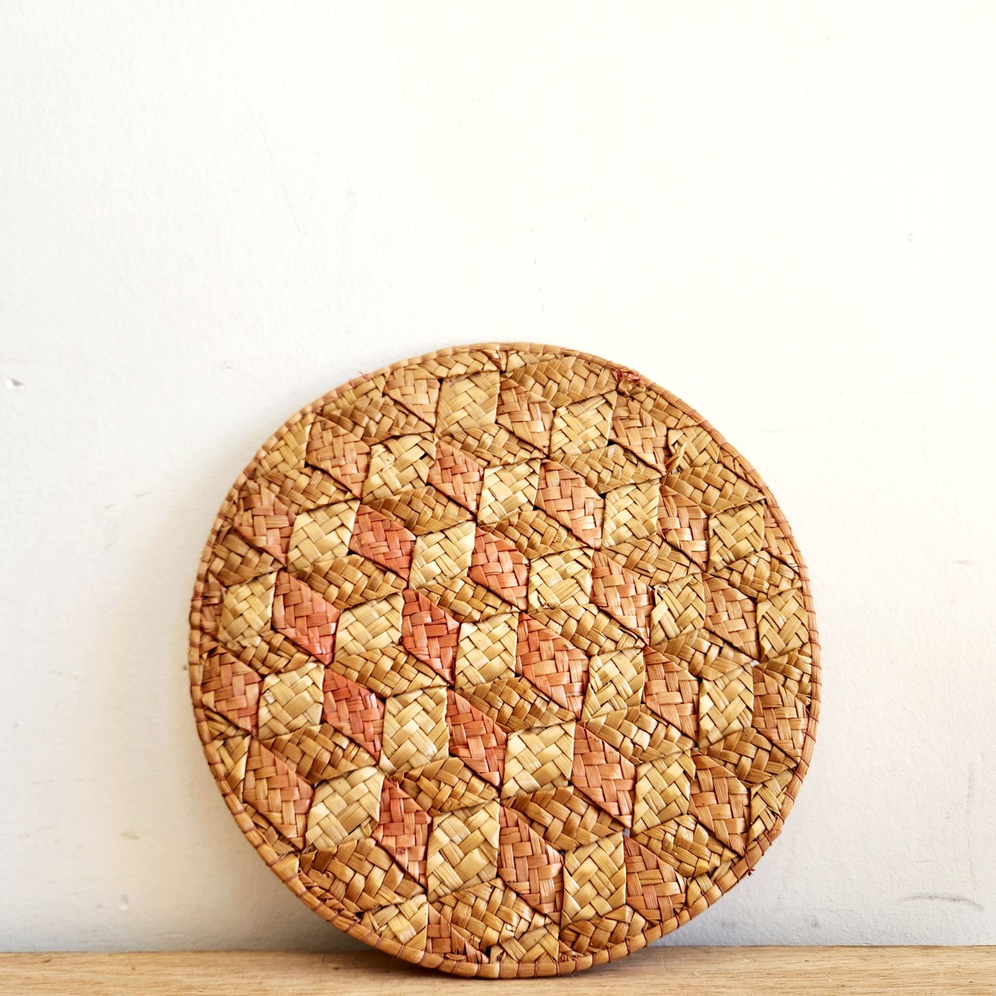 Vintage Woven Straw Trivet Hot Pad