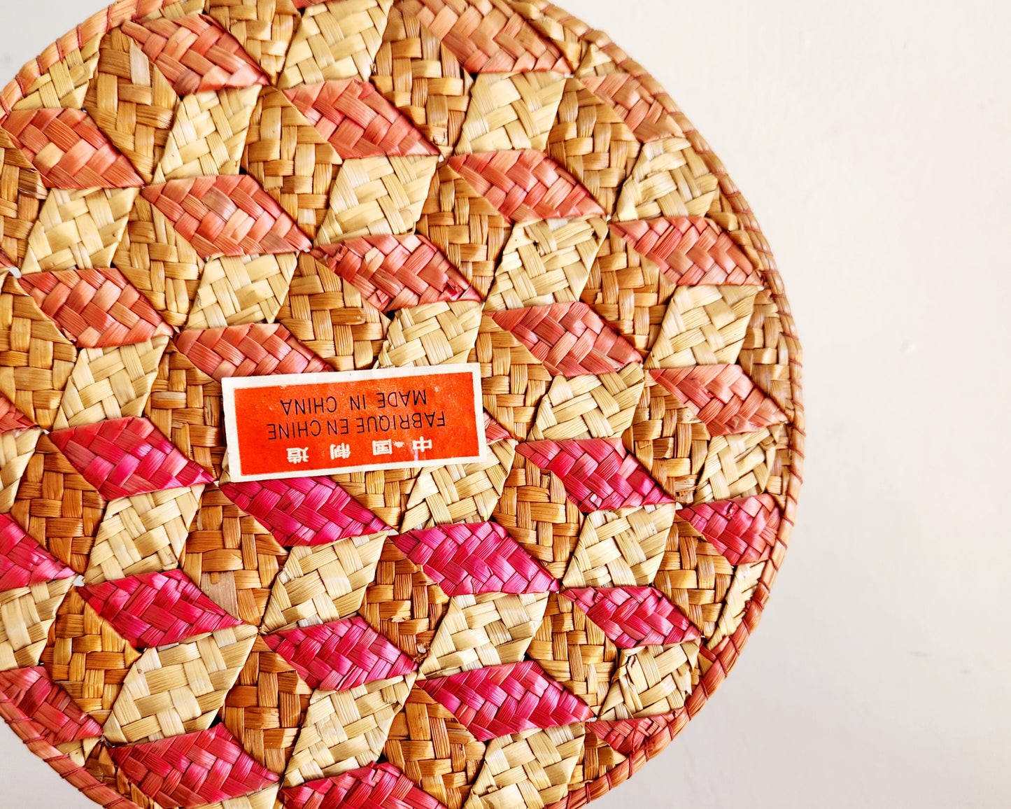 Vintage Woven Straw Trivet Hot Pad
