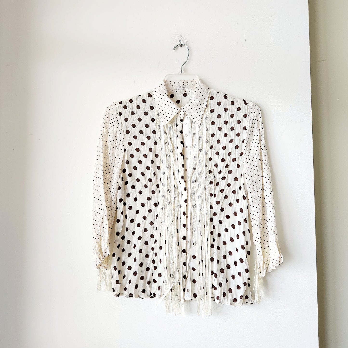 Jaipur Polka-dot Top with Ribbon Details - M