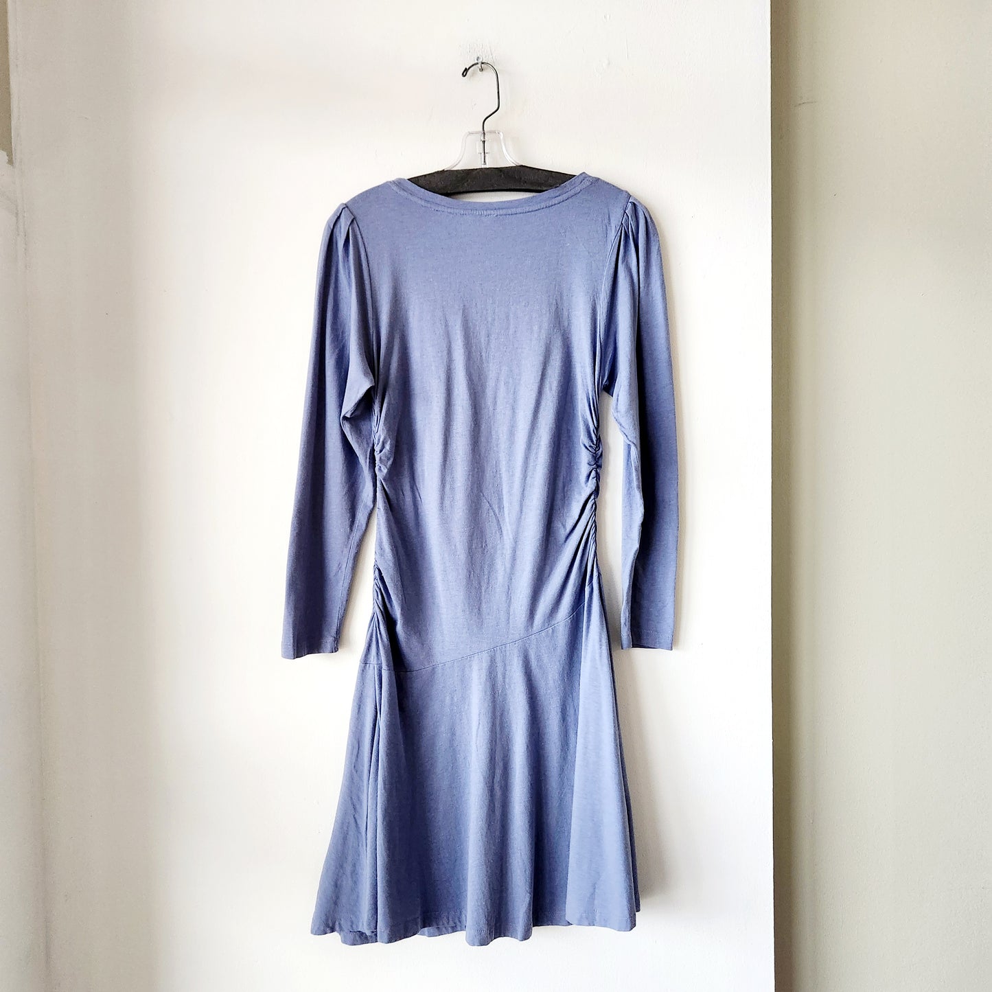 Daily Practice Cotton & Modal Jersey Dress with Asymmetrical Hem & Ruching - S