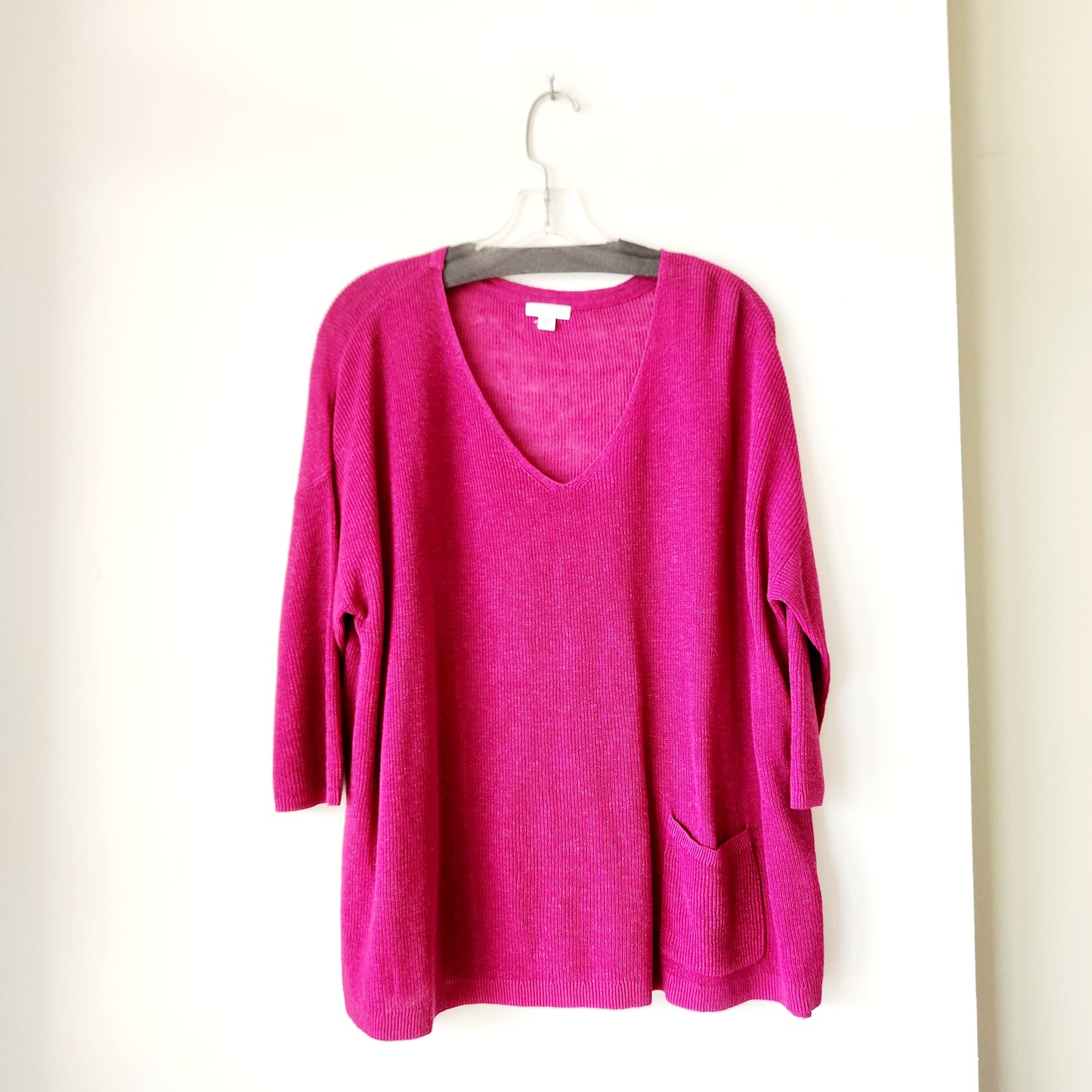 J Jill Linen Blend Knit Top with Pocket - XL Petite
