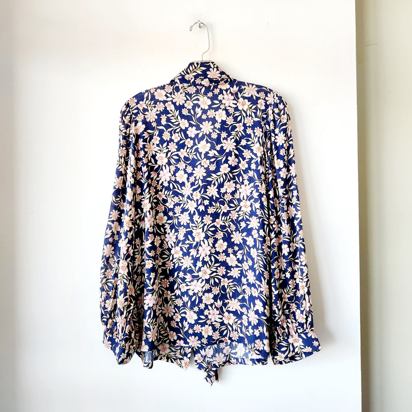 Rachel Pally Flowy Button Up Top with Neck Tie - L