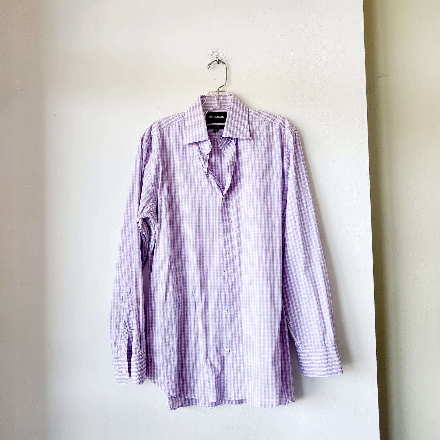Bonobos Stretch Pink Gingham Button Up Shirt - 15 1/2