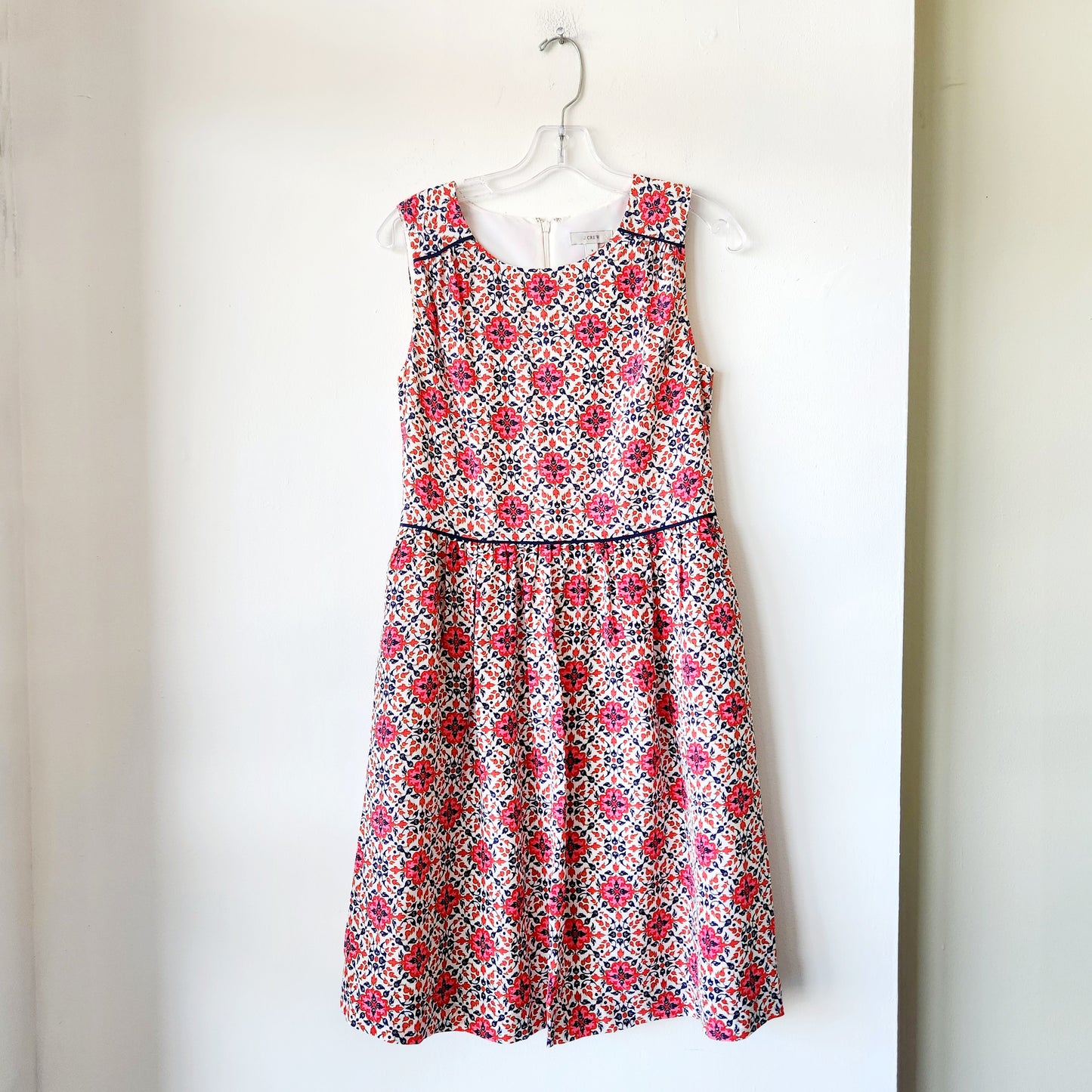 J Crew 100% Silk Pattern Sleeveless Dress - size 8