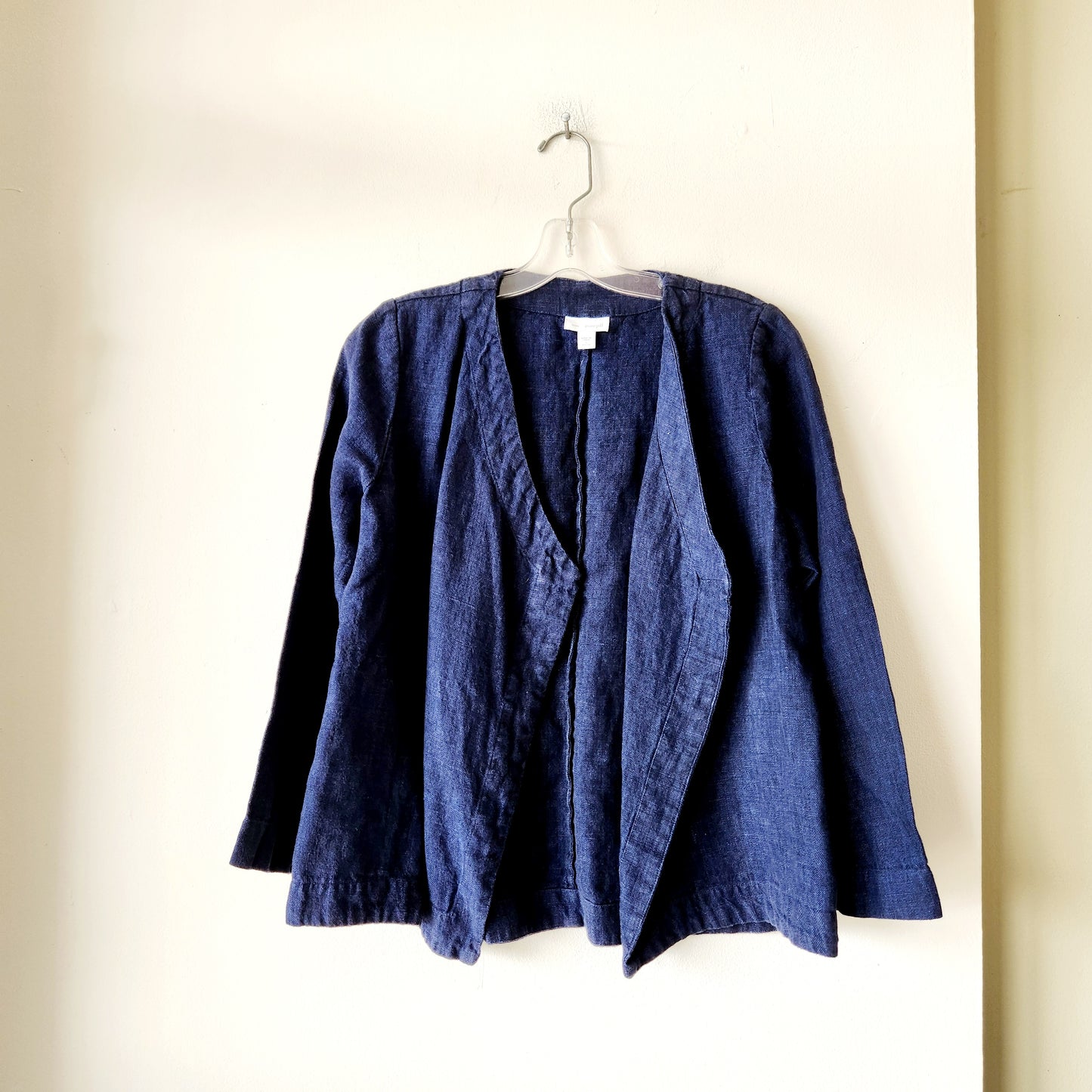 PureJill 100% Linen Navy Open Top - S Petite