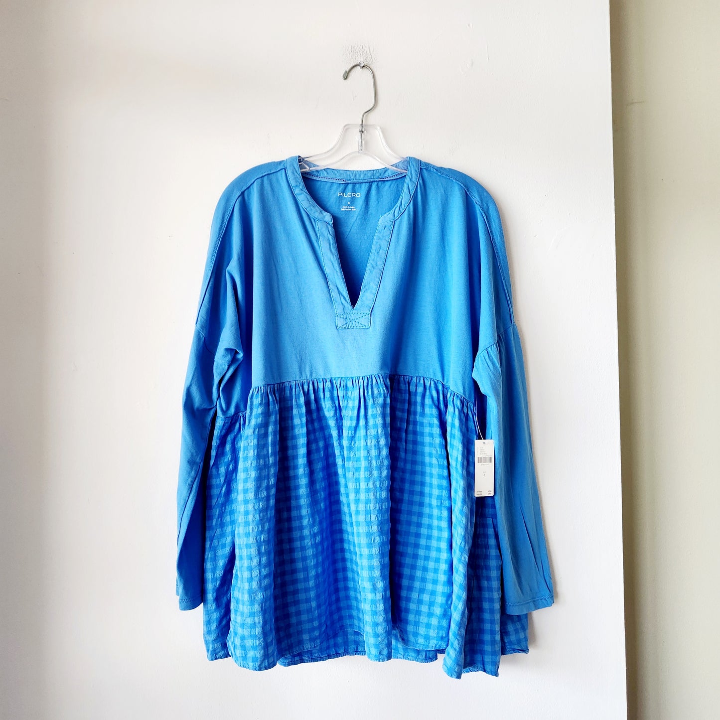 Pilcro Mixed Textile Oversized Peplum Top - S - New