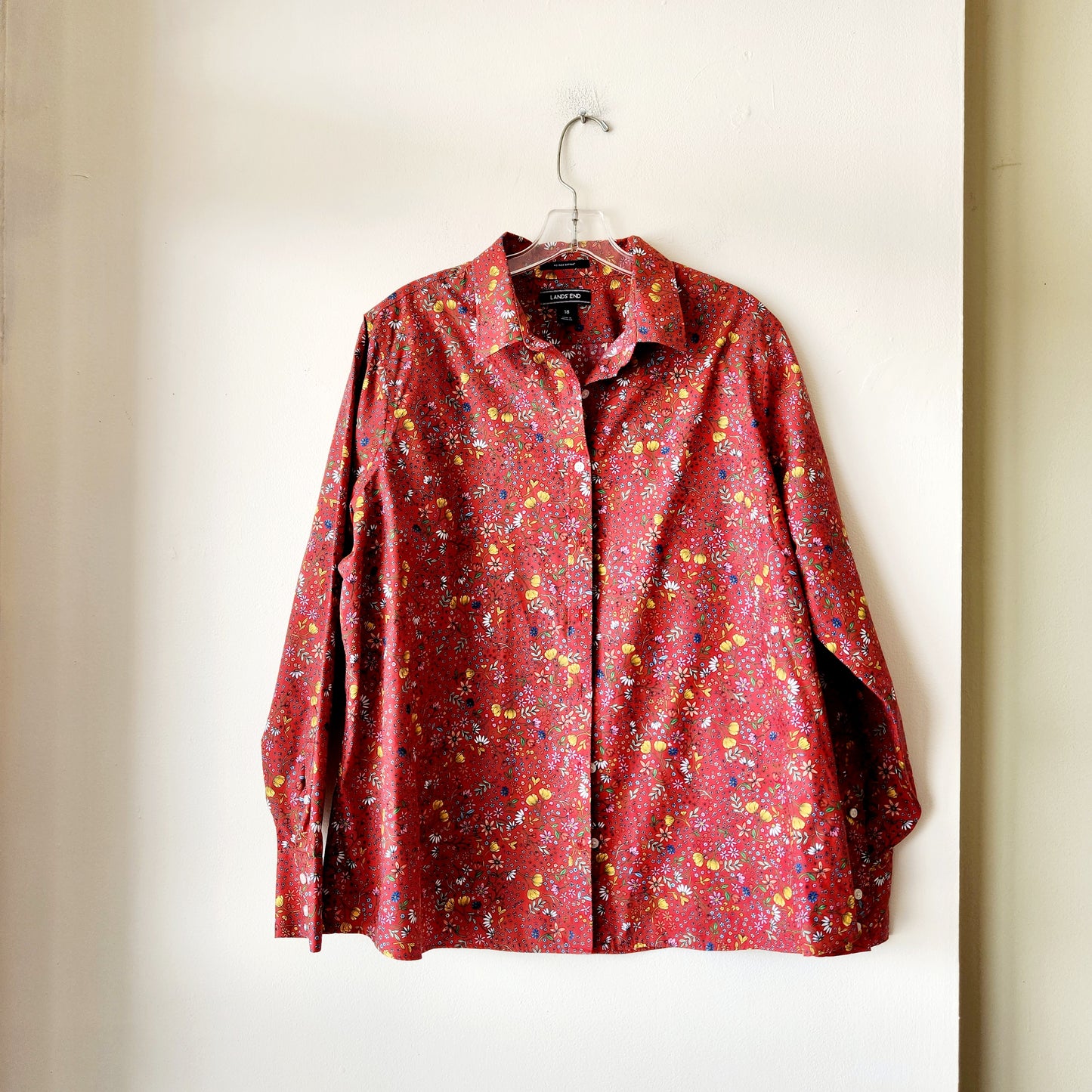 Lands' End 100% Supima Cotton Button Up Shirt - size 18