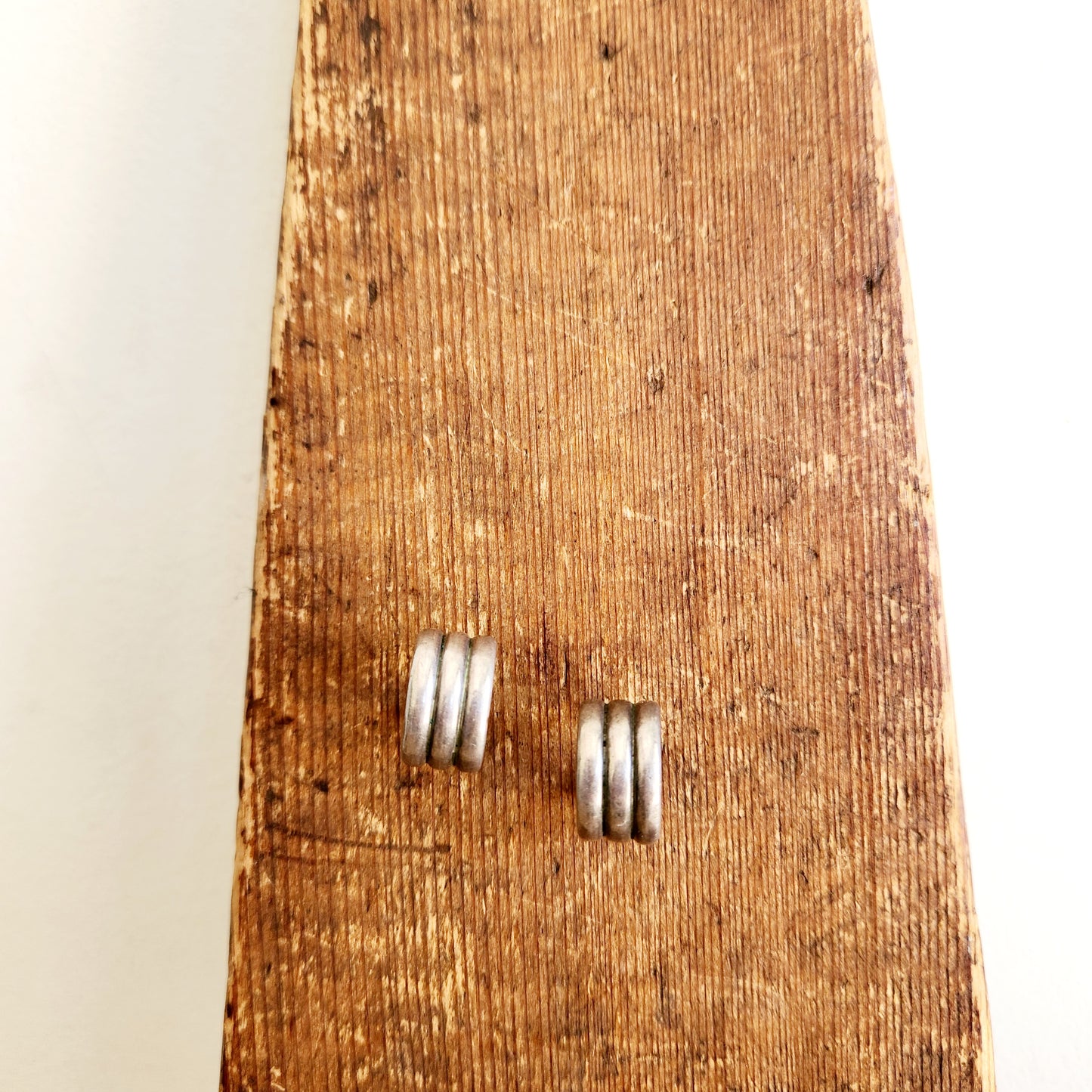 Triple Stack Half Hoop Stud Earrings