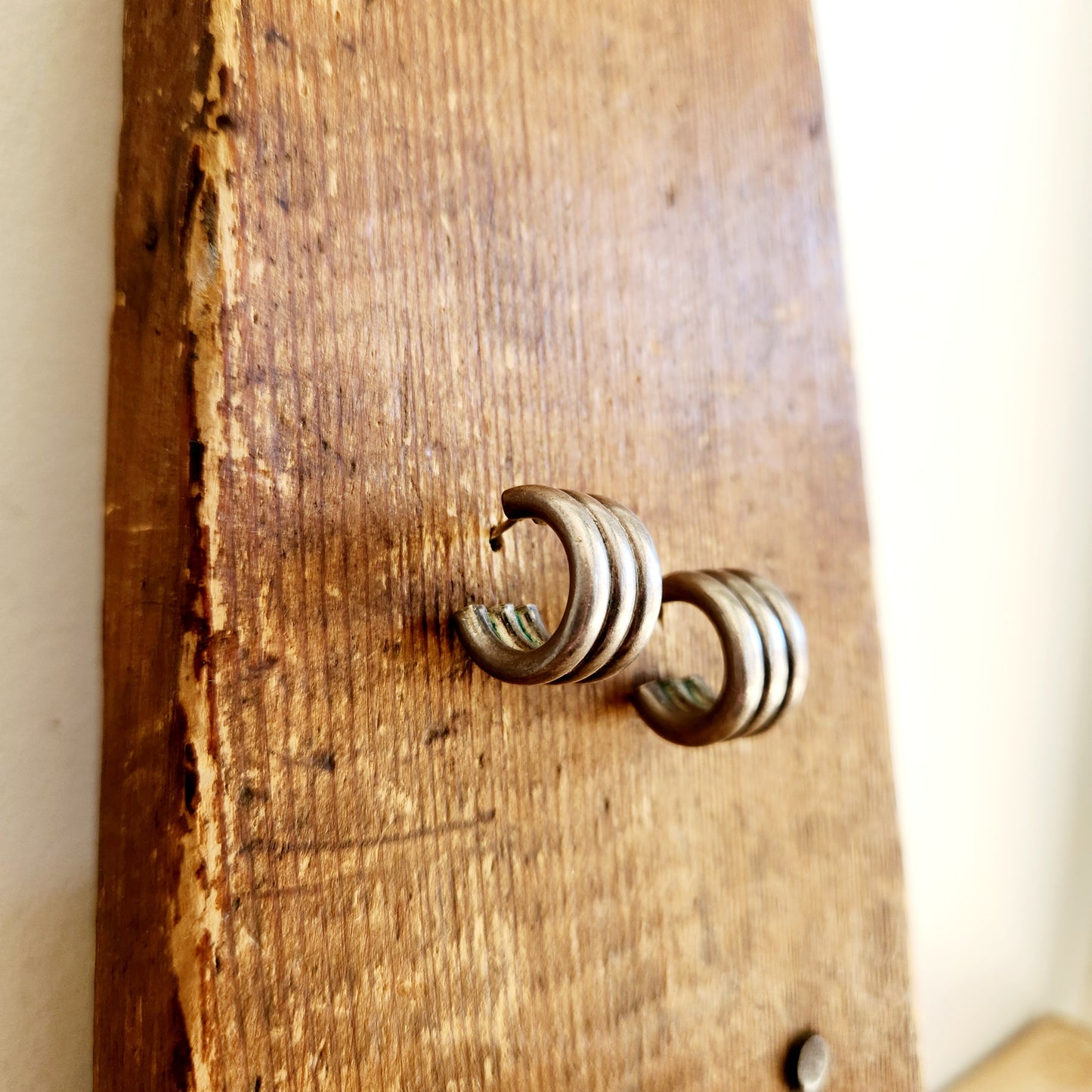 Triple Stack Half Hoop Stud Earrings