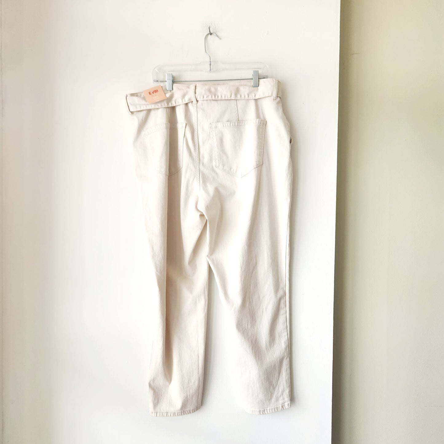 Evri Ankle High Rise Jeans with Sash Belt - size 16W - New