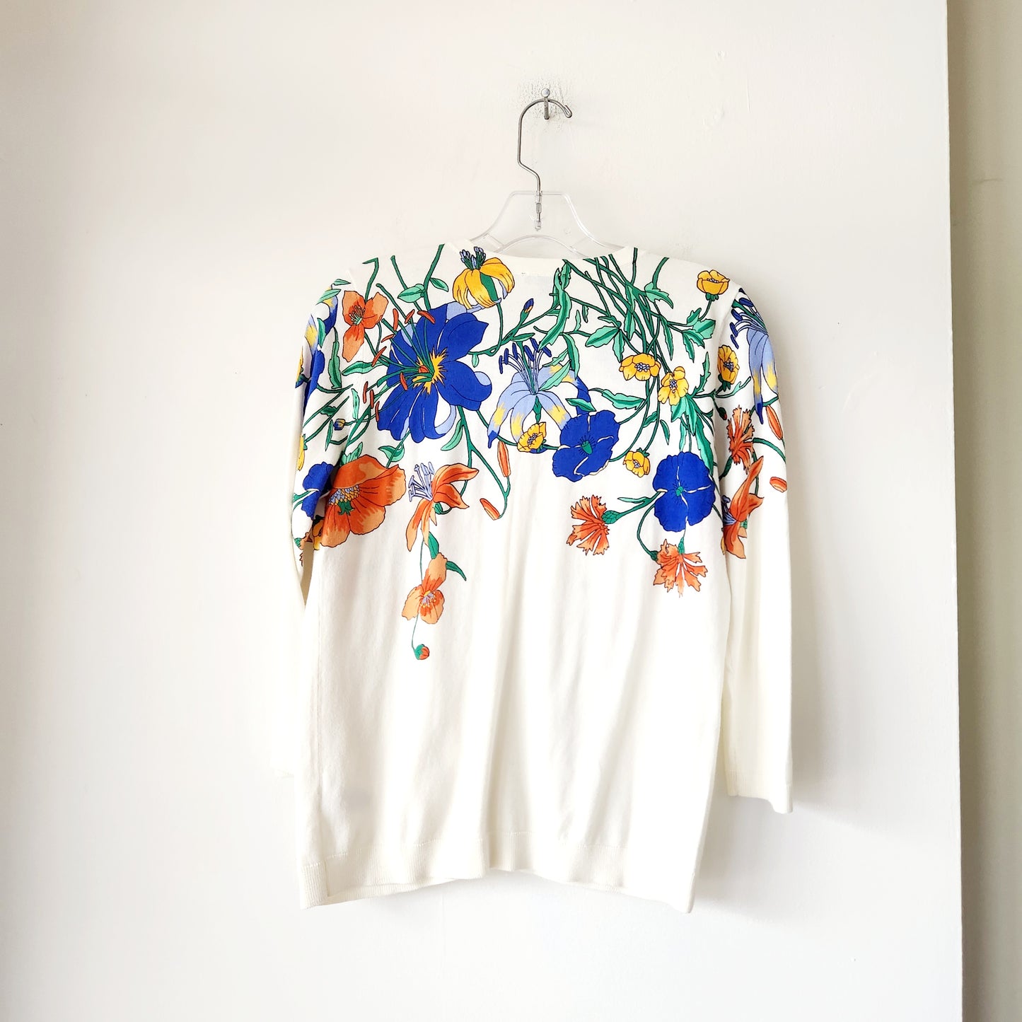 Talbots Lightweight Cardigan with Cascading Flowers - S Petite