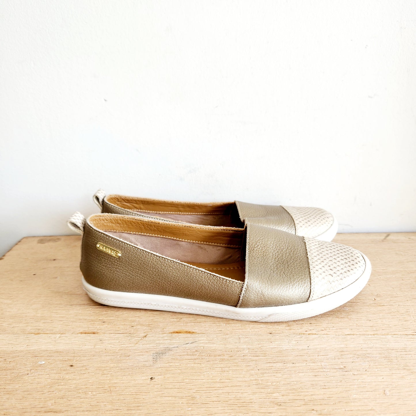 Kaanas Metallic Slip Ons - size 37