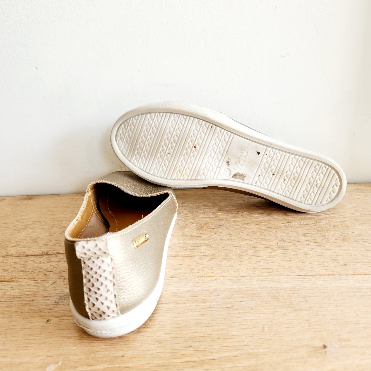 Kaanas Metallic Slip Ons - size 37