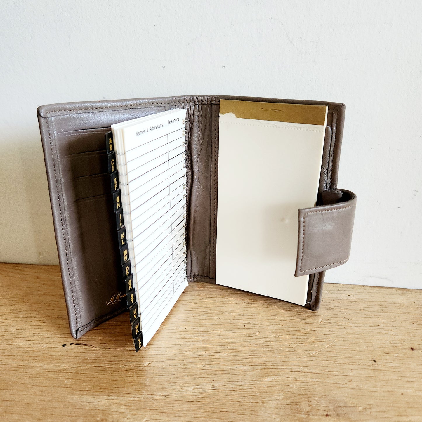 Vintage Morris Moskowitz Leather Address Book/Pad Holder