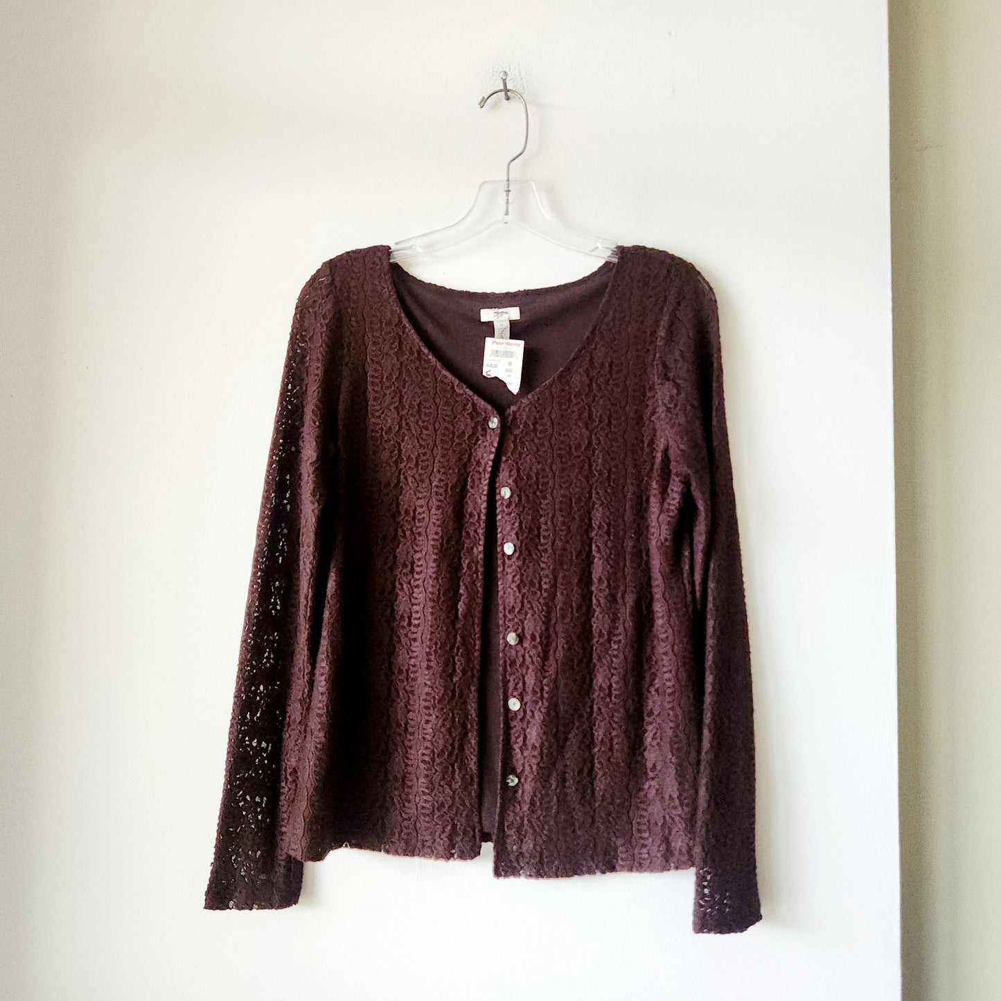 J Jill Chocolate Brown Lace Cardigan - S - New