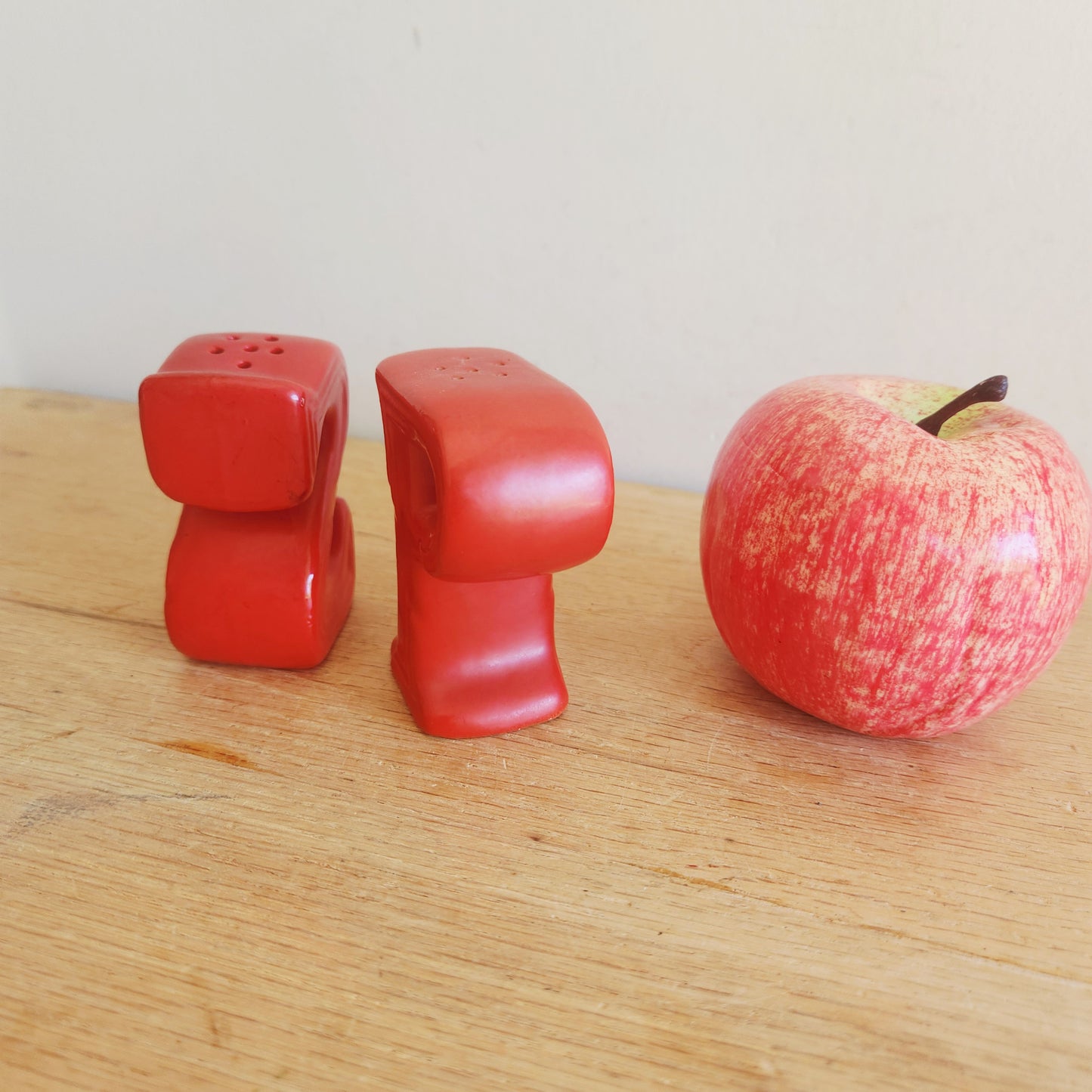 Vintage Red Salt and Pepper Shaker Set