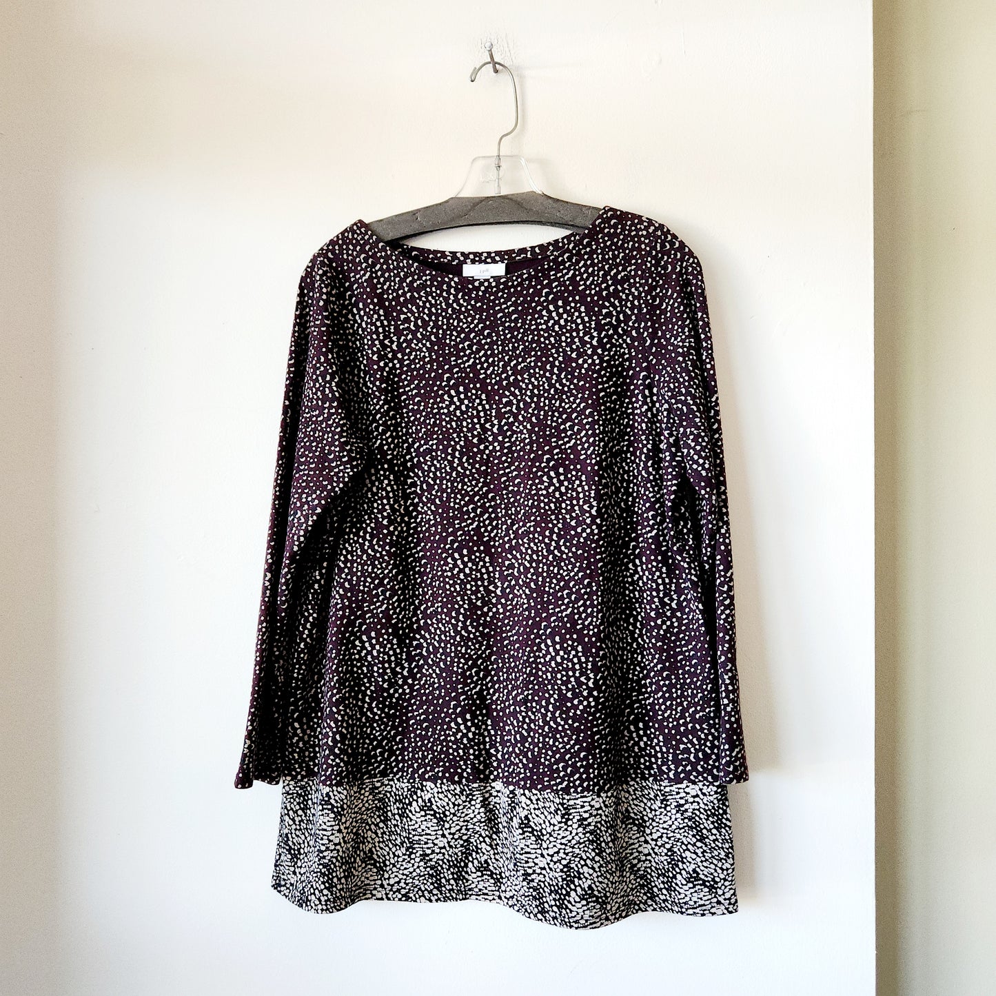 J Jill Contrast Print Tunic Top - S Petite