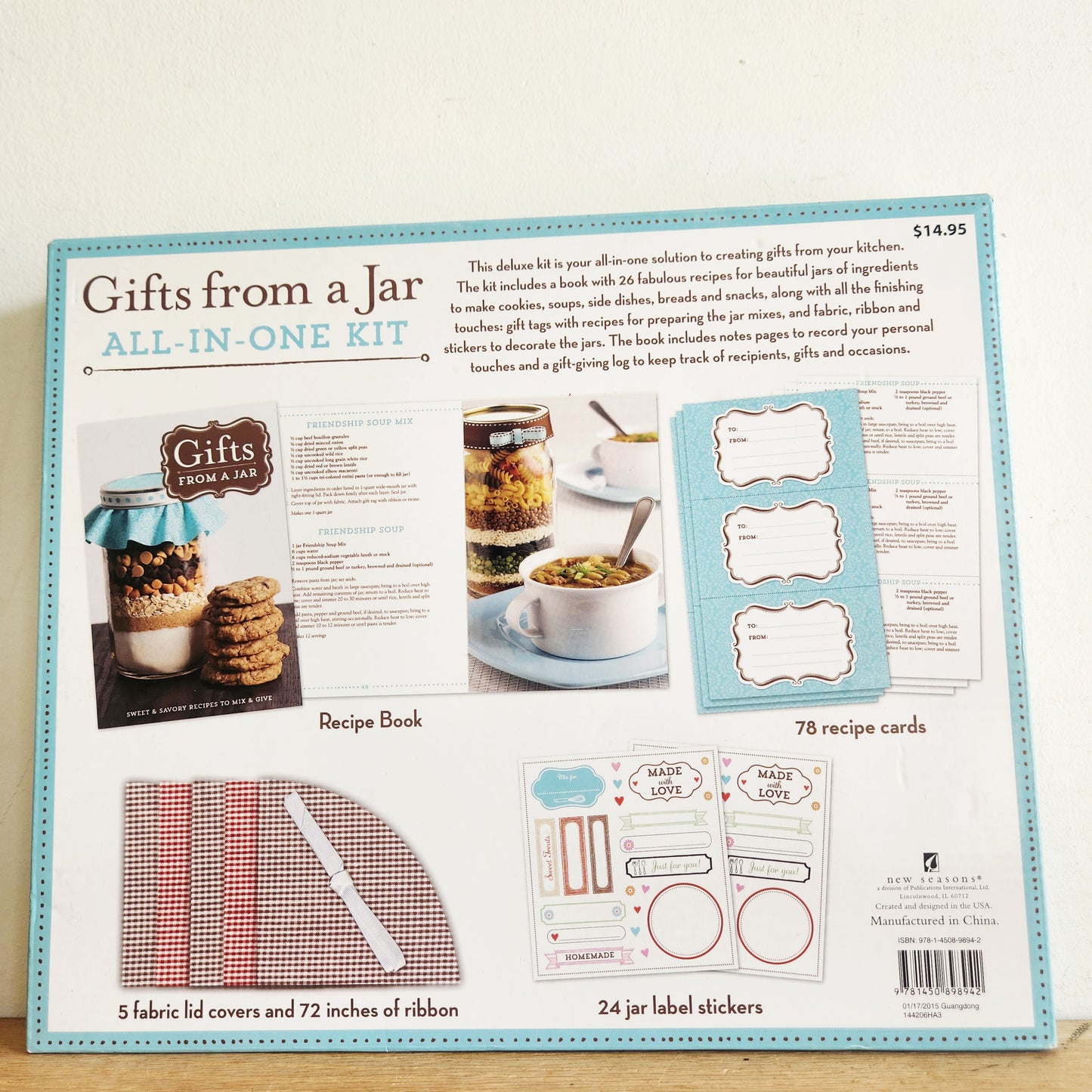 Gifts From A Jar Kit Mason Canning Recipe Book Cards Labels Lid Covers Ribbon