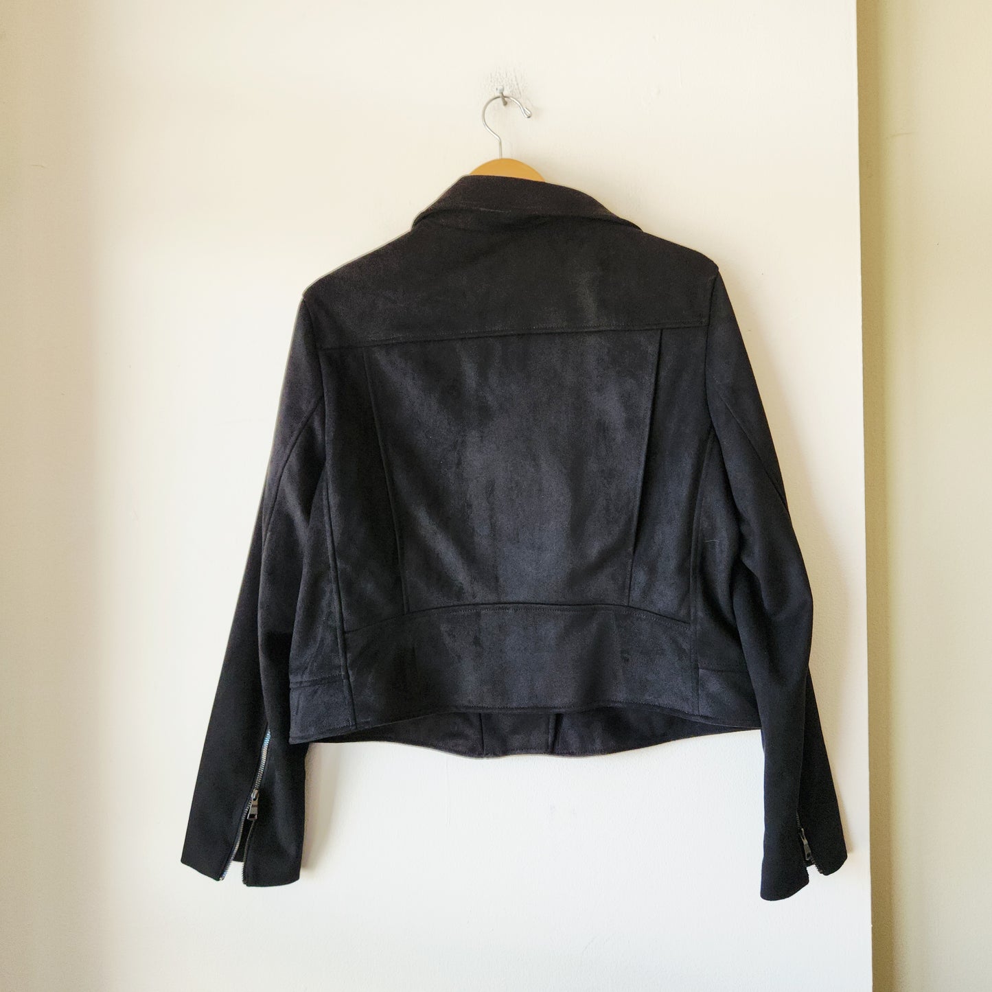 Banana Republic Factory Black Faux Suede Moto Jacket - XL