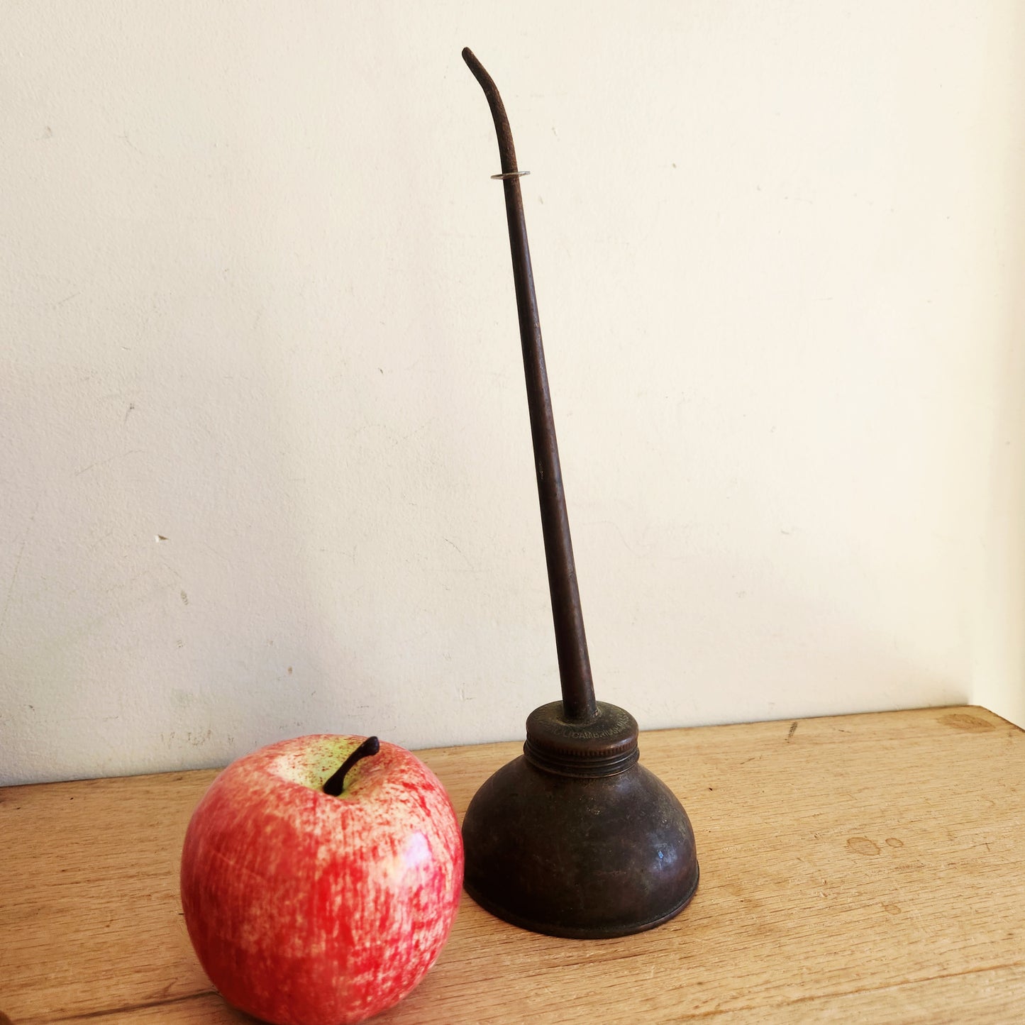 Antique Copper Oil Can 12"