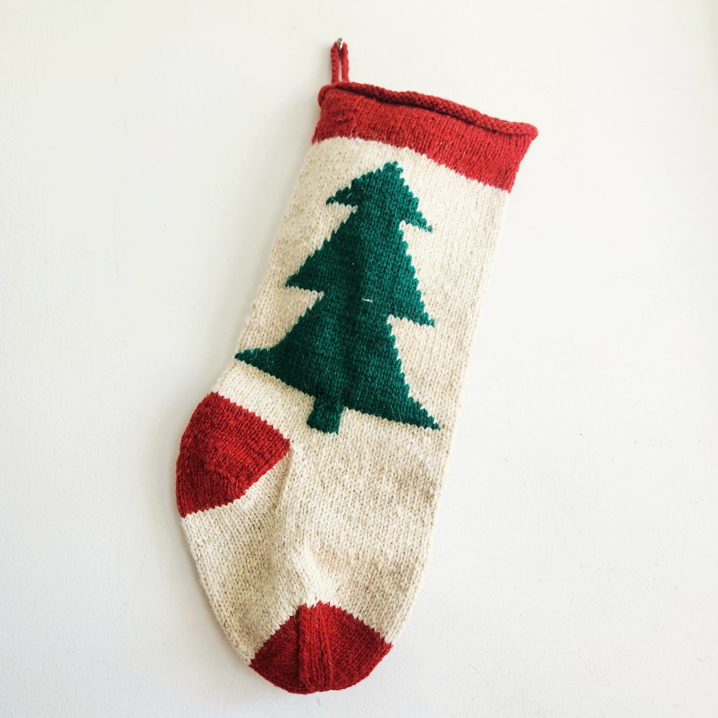 Knit Christmas Tree Stocking Standard Size