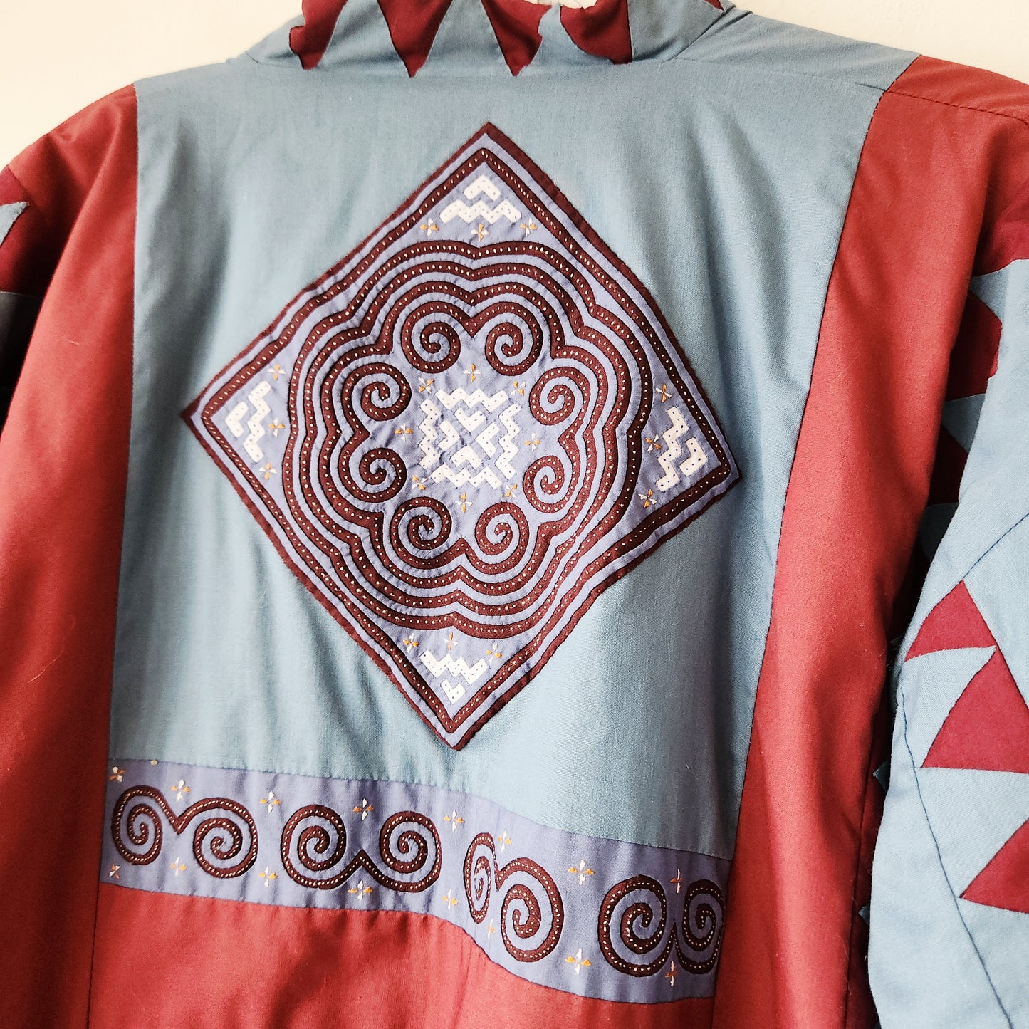 Handmade Quilted Jacket with Hmong Applique - approx M/L