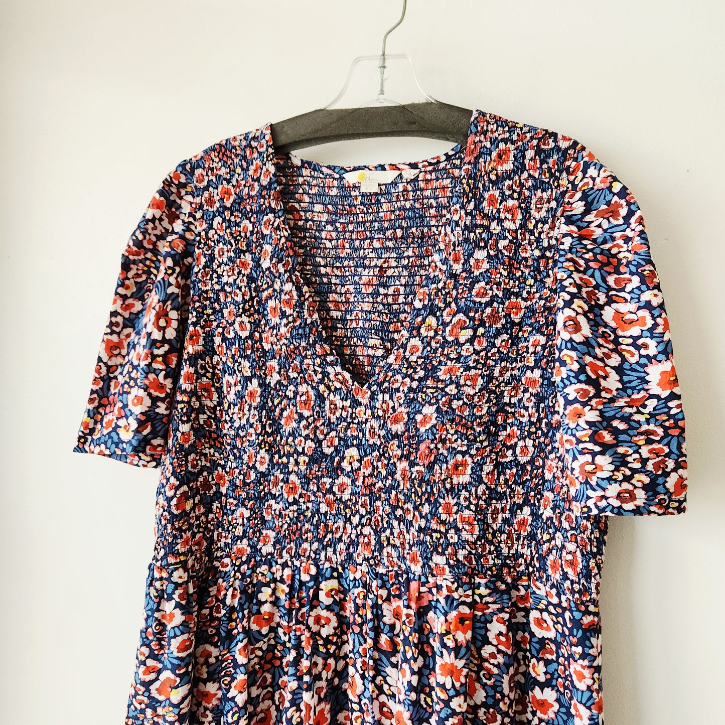 Boden 100% Cotton Dress with Smocked Top - size 20/22L