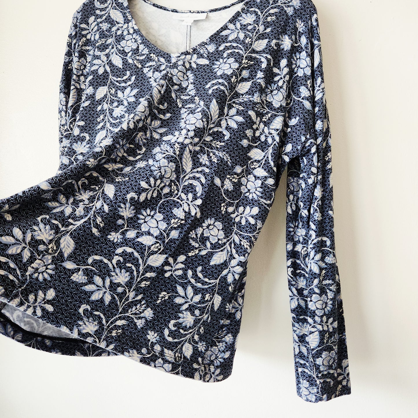 PureJill Eco-Terry V-Neck Top - M