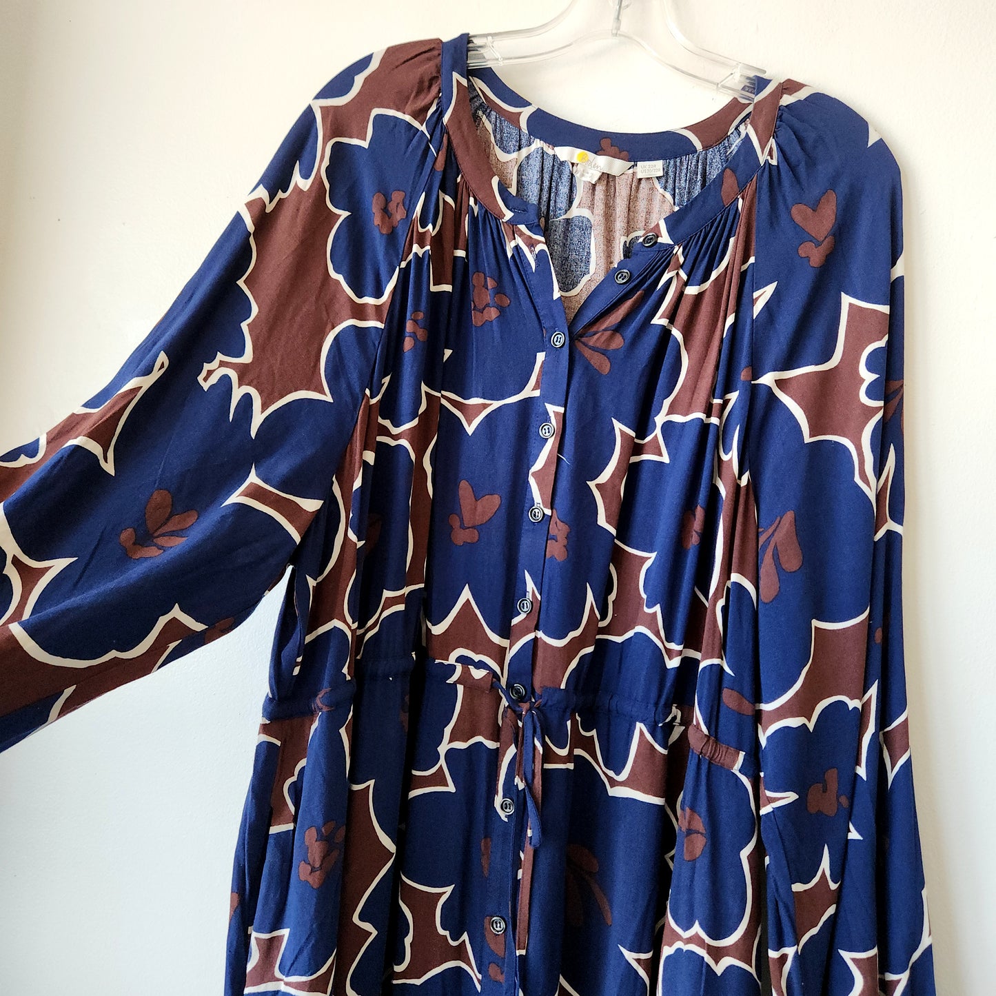 Boden Pattern Dress with Drawstring Waist - size 20/22R