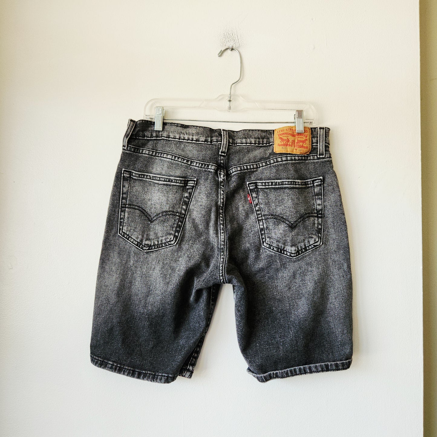 Levi's 511 Washed Black Denim Shorts - size 33