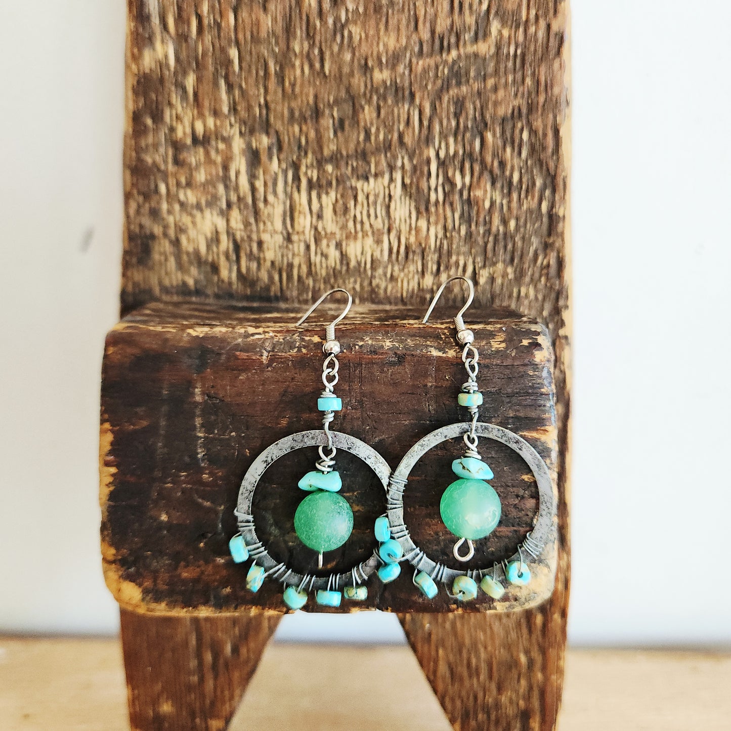 Circle Earrings with Beads
