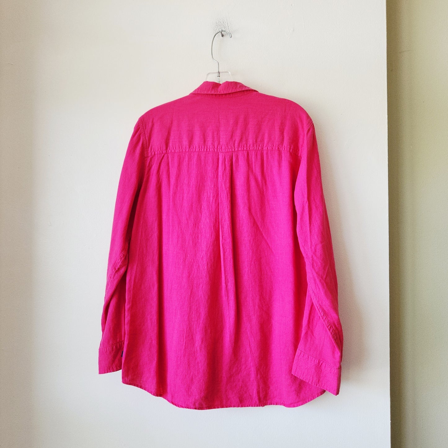 GAP Hot Pink Linen Blend Button Up Shirt - L