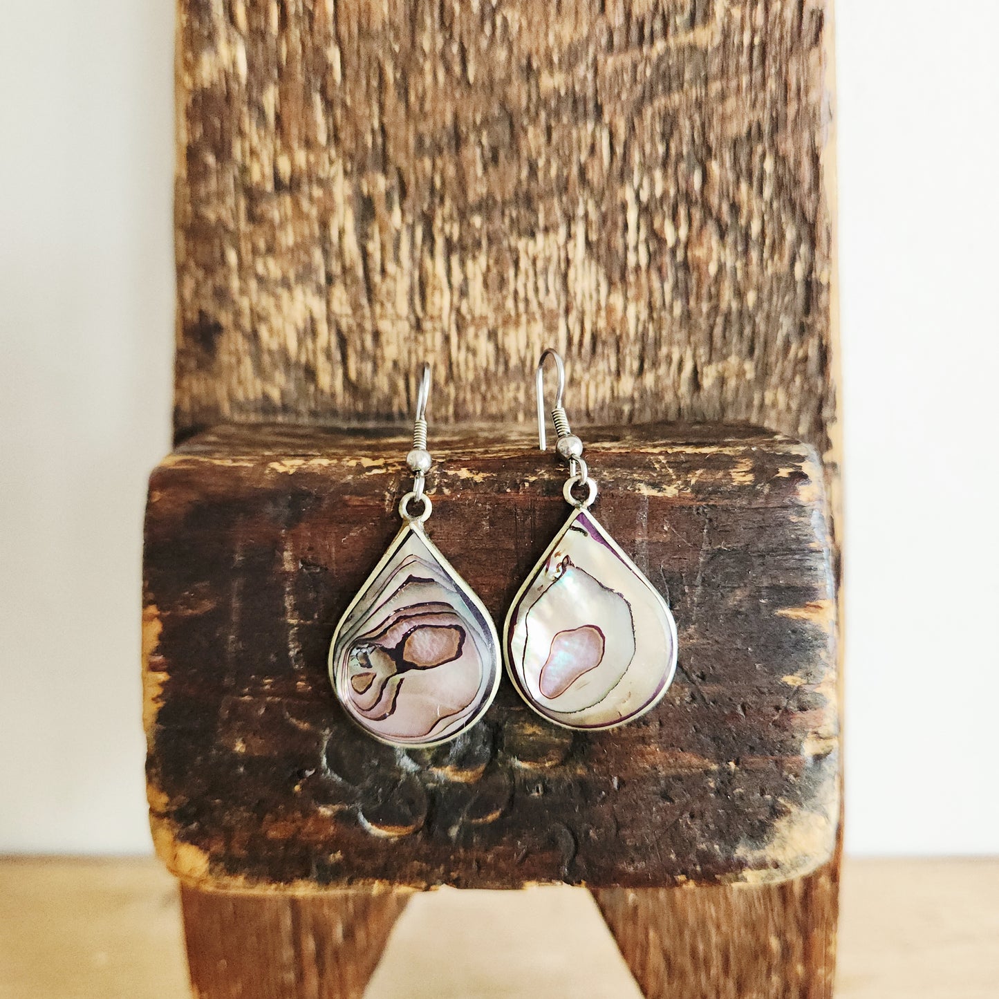 Alpaca Mexico Abalone Teardrop Earrings