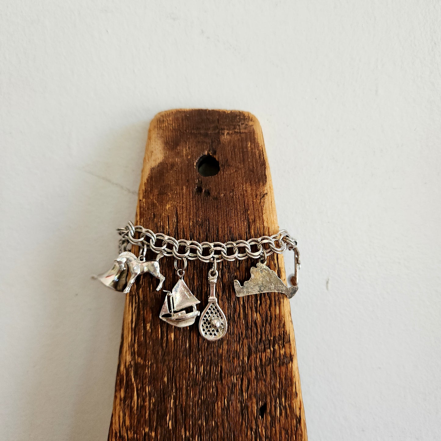Sterling Silver Charm Bracelet with Some Sterling Silver Charms