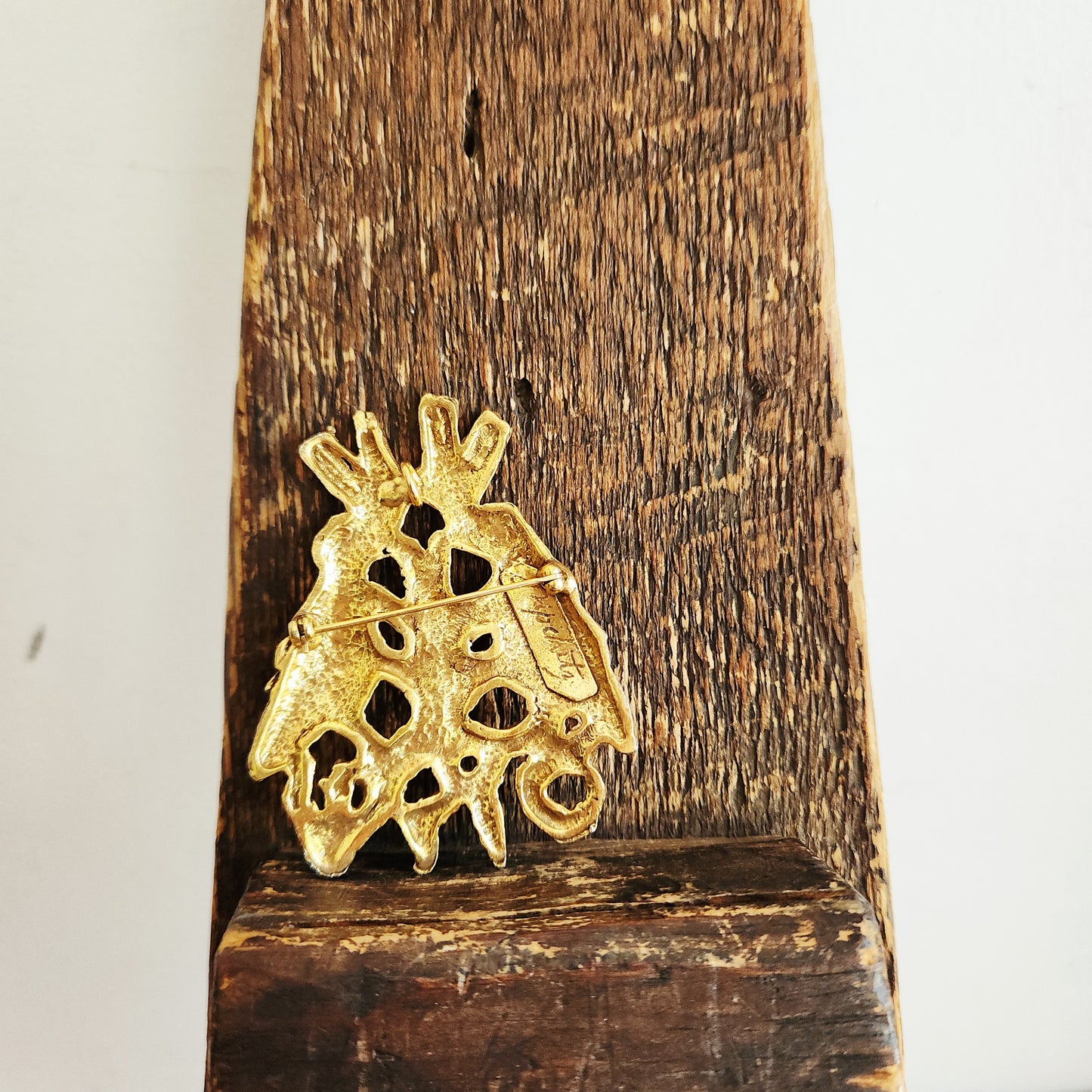 Jacques Lipschitz Oversized Goldtone Doves of Peace Brooch/Pendant