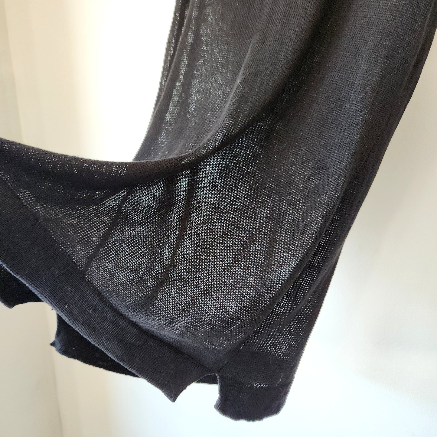 Soft Surroundings 100% Linen Black Knit Long Length Tank - M