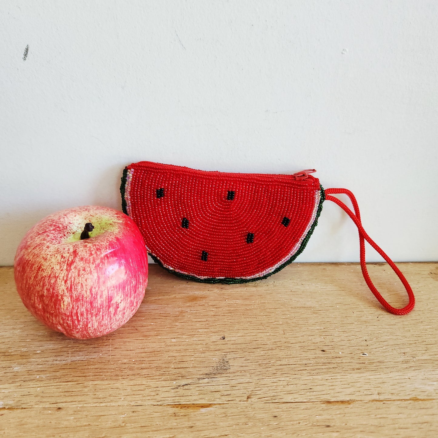 Beaded Watermelon Change Purse
