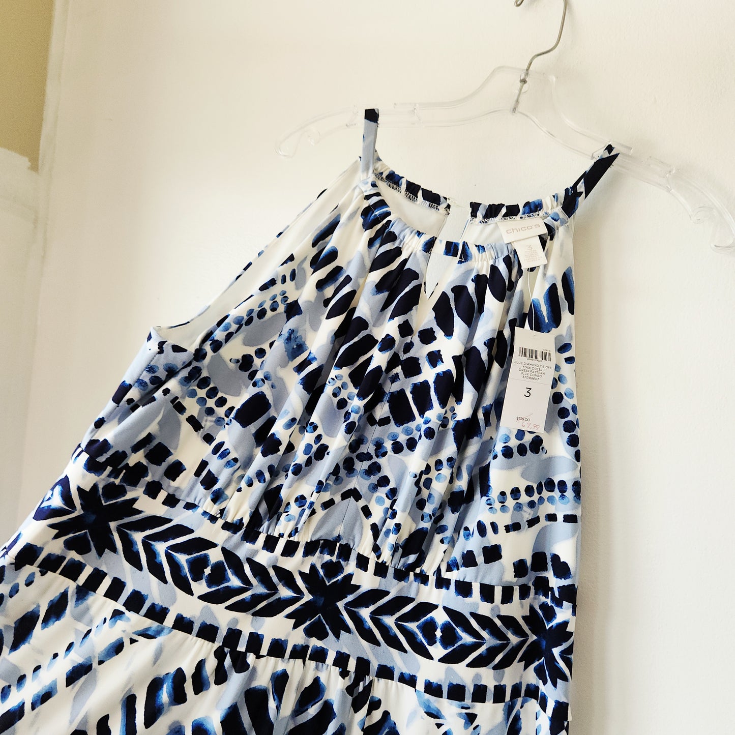 Chico's Maxi Dress with Gathered Neckline - size XL - New
