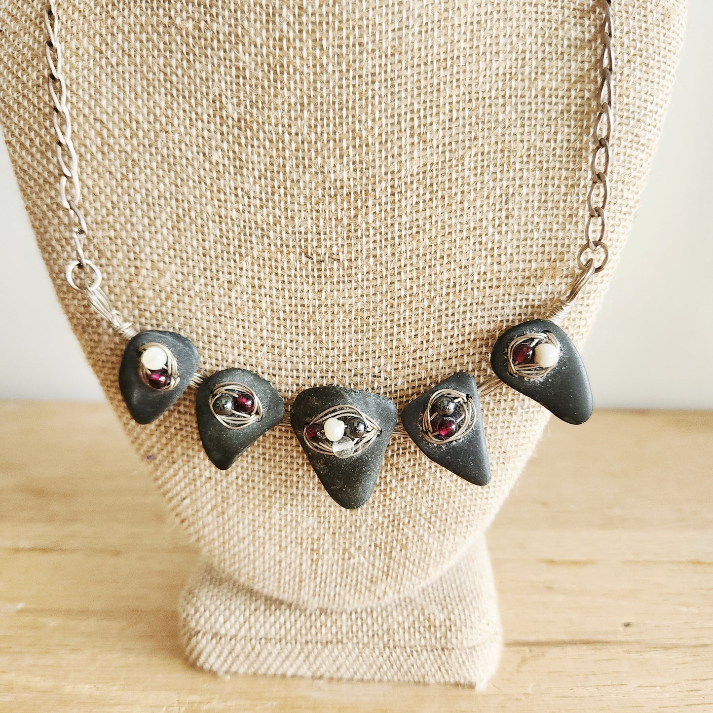 Stone & Metal Statement Necklace