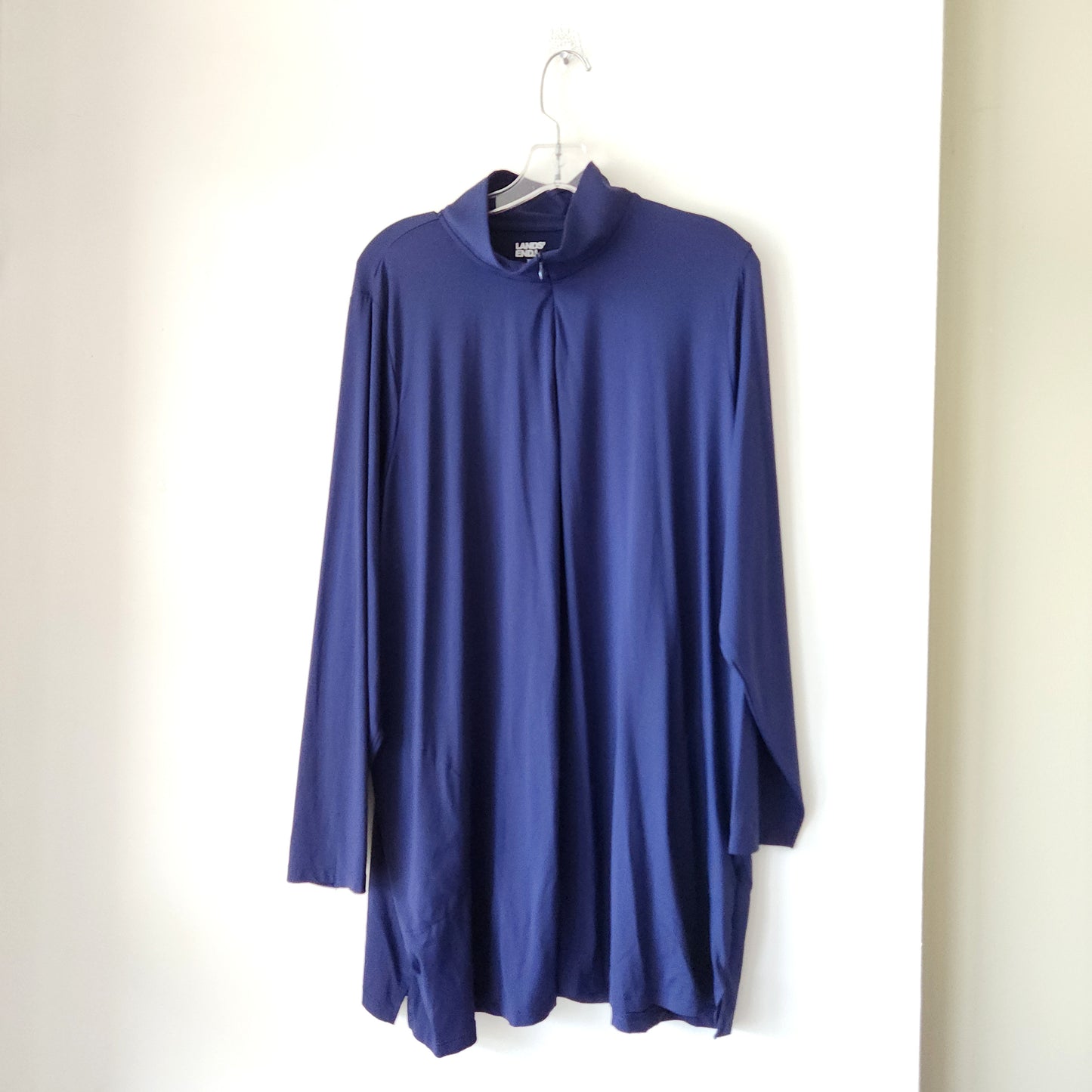 Land's End Navy Half Zip Rash Guard Top - 3X