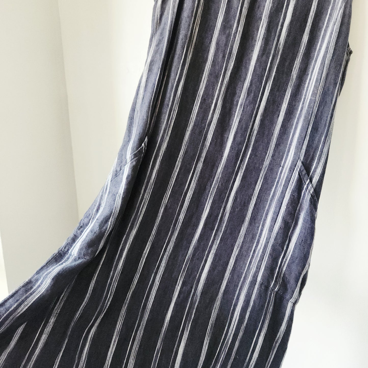 Garnet Hill 100% Linen Maxi Dress with Pockets - size 12