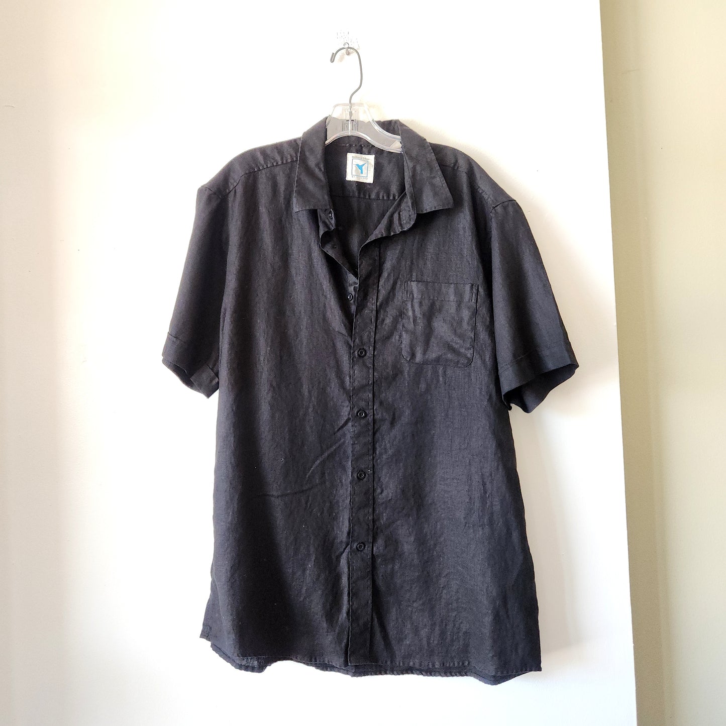 Natural Blue by Visitor 100% Linen Button Up Shirt - XL