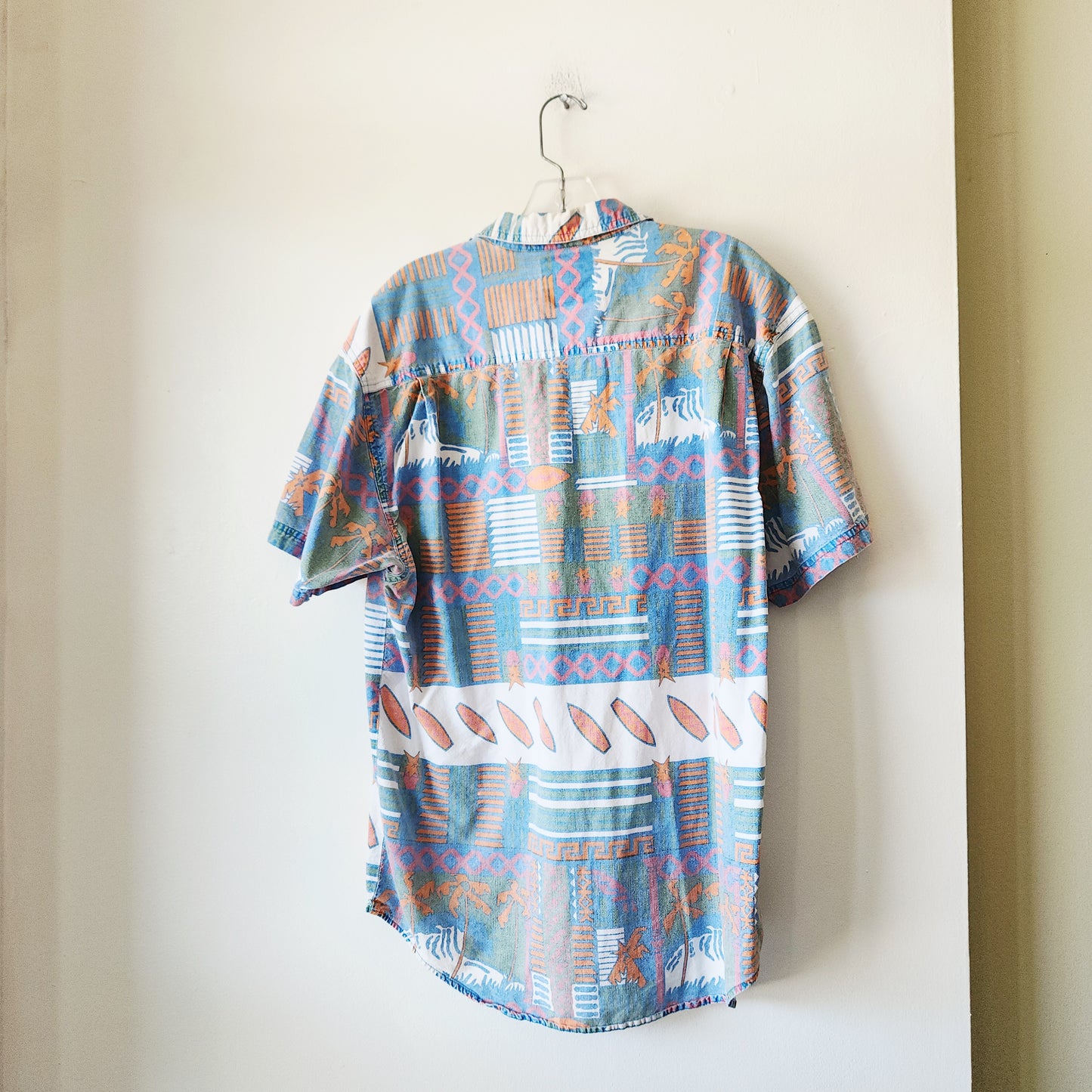 Vintage Santana 100% Cotton Button Up Shirt - Men's L